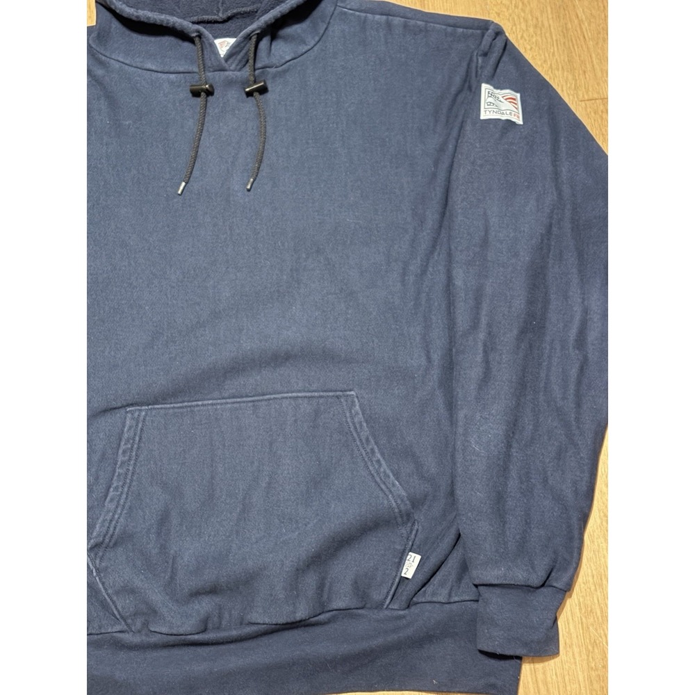 Tyndale Hoodie XLLN Mens Blue Flame Resistant FR Fleece Pullover USA Lineman EUC - Picture 2 of 8